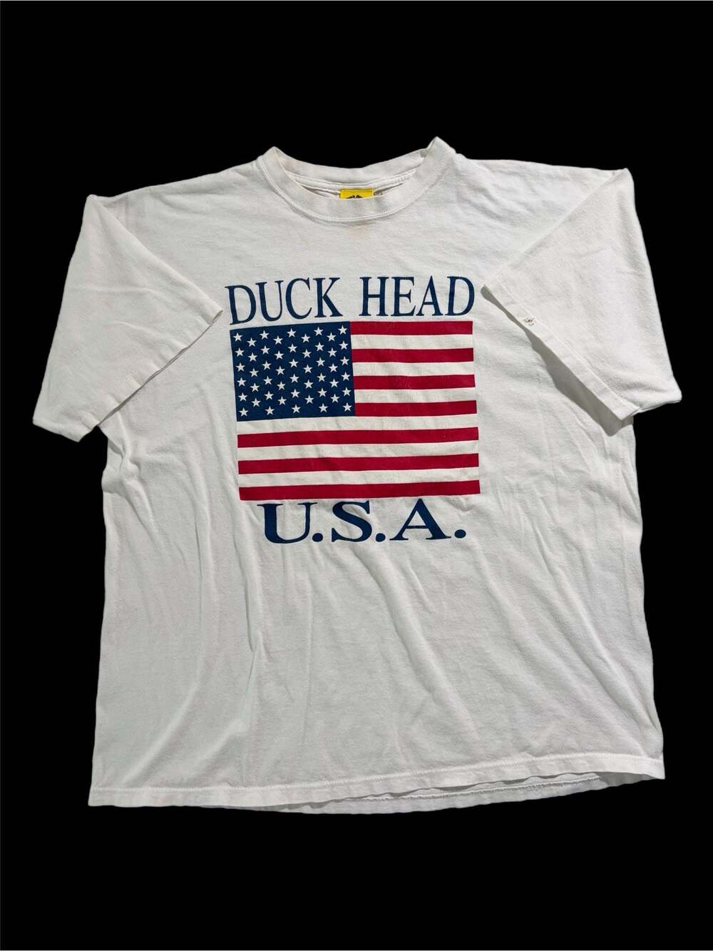 Vintage 90s Duck Head USA American Flag Graphic T-Shirt